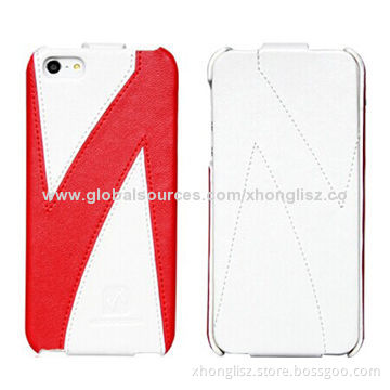 Mixed Color PU Leather Flip Hard Case Cover for iPhone 5/5S, OEM and ODM are Accepted